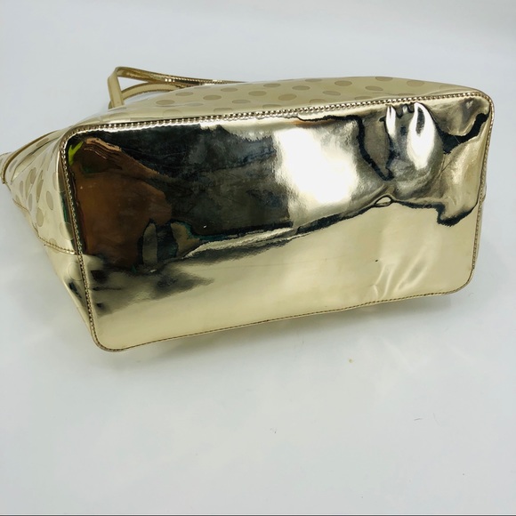 kate spade Bags Kate Spade Gold Metallic Polka Dot Large Tote Bag Poshmark